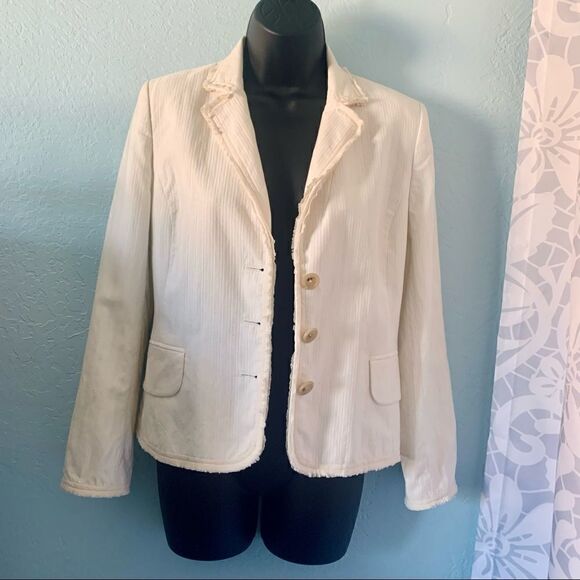 Banana Republic Cream Textured Blazer Size 6 - Picture 13 of 16